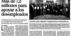 Recorte de prensa del Diario Jaén del 20 de diciembre de 2018: Más de 7,2 millones para apoyar a los desempleados